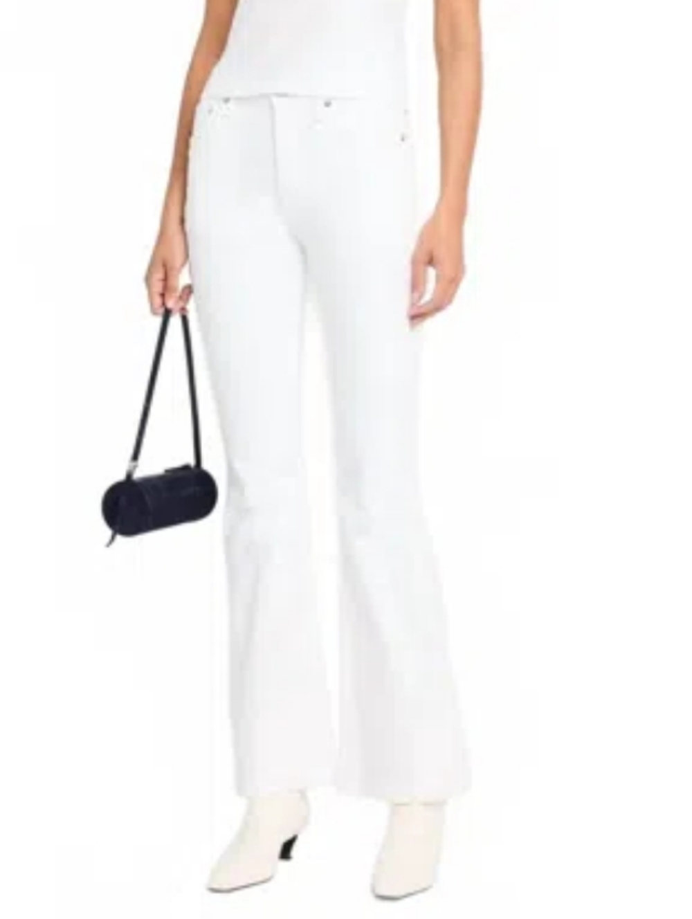 rag & bone White Mid-Rise Flare Jeans